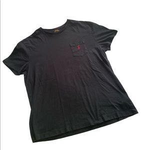 Polo by Ralph Lauren Men's Cotton Short Sleeve Black Pocket T-shirt - Si…
